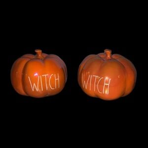 Rae Dunn Two Orange Iridescent Pumpkins